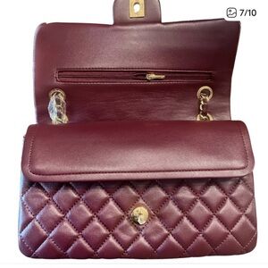 Luxury Quilted Burgundy Chain Shoulder Bag